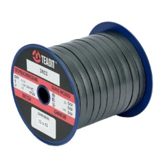 2022 An extruded packing made from pure PTFE-fine-powder, sulphurless graphite (99% pure) and a food-approved lubricant